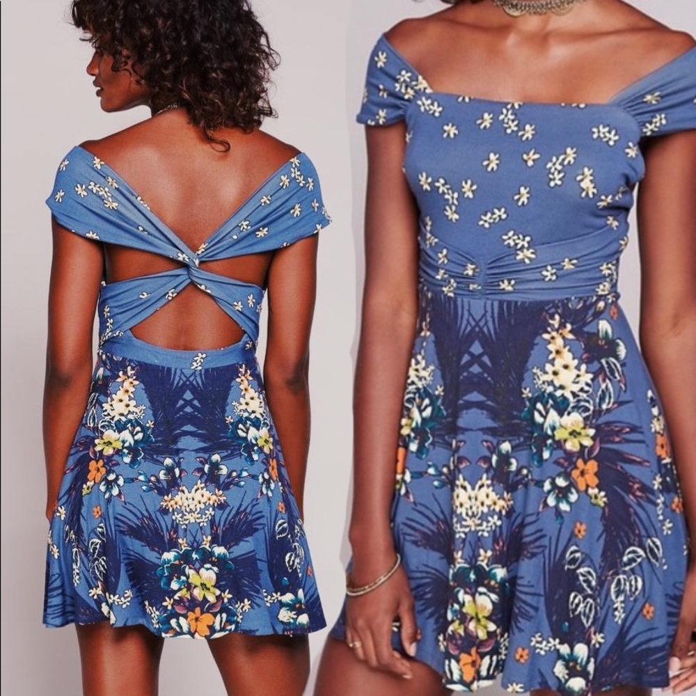 Free People Racing Hearts Swing Mini Dress